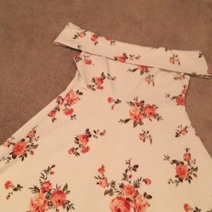 White Floral off shoulder dress